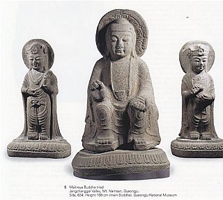 maitreya buddha triad gyeongju silla