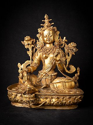 Oude bronzen Nepalese Groene Tara