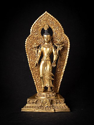 Oude bronzen Nepalese Lokeshwor