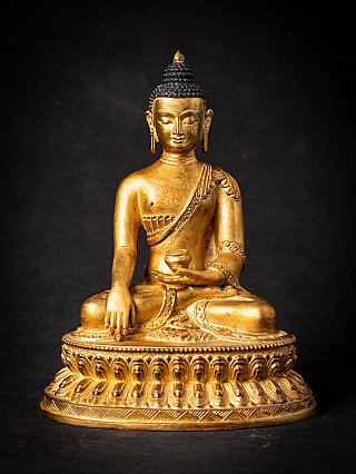 Oude bronzen Nepalese Boeddha