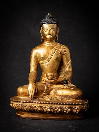 Oude bronzen Nepalese Boeddha