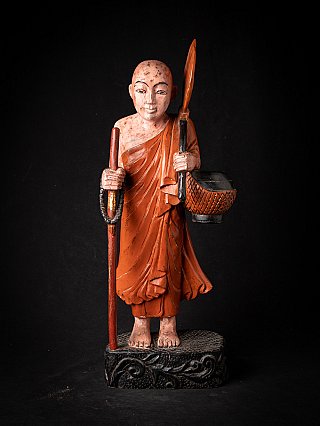 Oude houten Birmese monnik