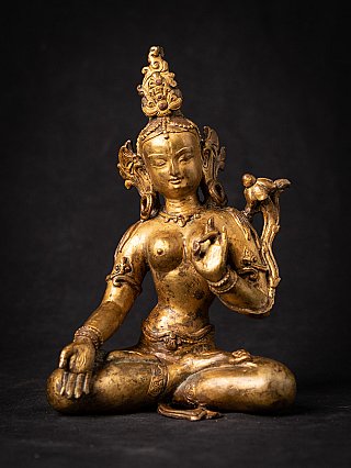 Oude bronzen Nepalese Witte Tara