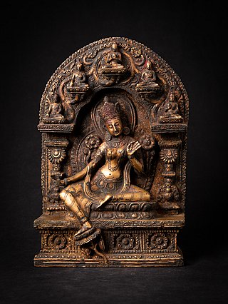 Antieke Nepalese bronzen Groene Tara