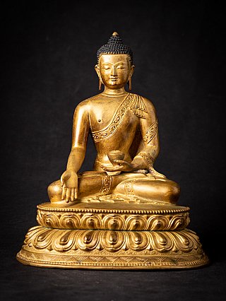 Oude bronzen Nepalese Boeddha