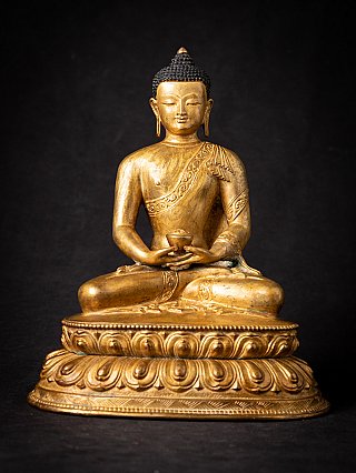Oude bronzen Nepalese Boeddha