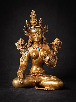 Oude bronzen Nepalese Witte Tara