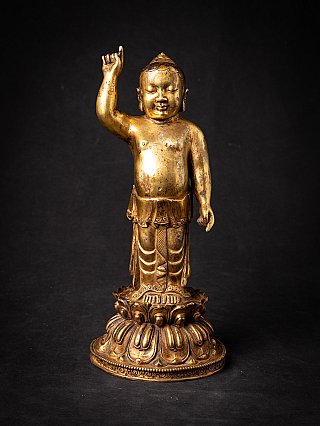 Oude bronzen Baby Boeddha