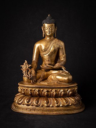 Oude bronzen Nepalese Medicijnboeddha