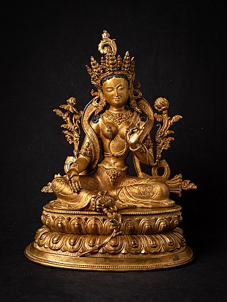 Oude bronzen Nepalese Groene Tara