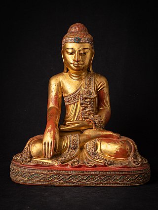 Antieke houten Birmese Mandalay Boeddha
