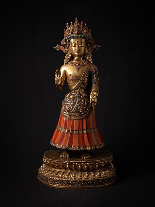 Bijzonder hoge kwaliteit oude bronzen Nepalese Dipankar Boeddha
