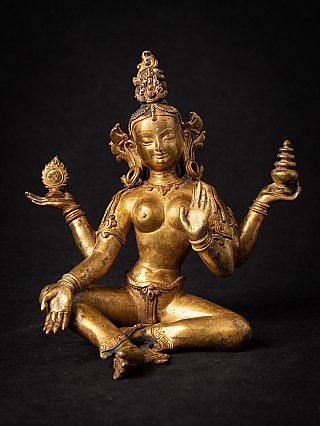 Oud bronzen Nepalees Laxmi beeld