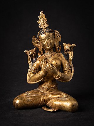 Oude bronzen Nepalese Groene Tara