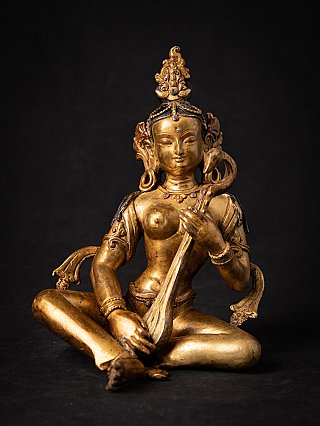 Oud bronzen Nepalees Saraswati beeld