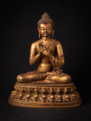 Oude bronzen Nepalese Boeddha