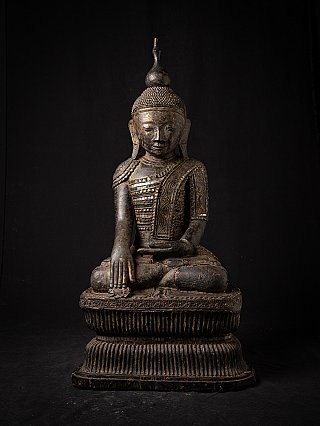 Bijzondere antieke houten Shan Boeddha