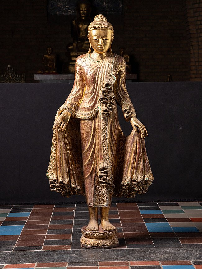 Old Burmese Mandalay Buddha Statue